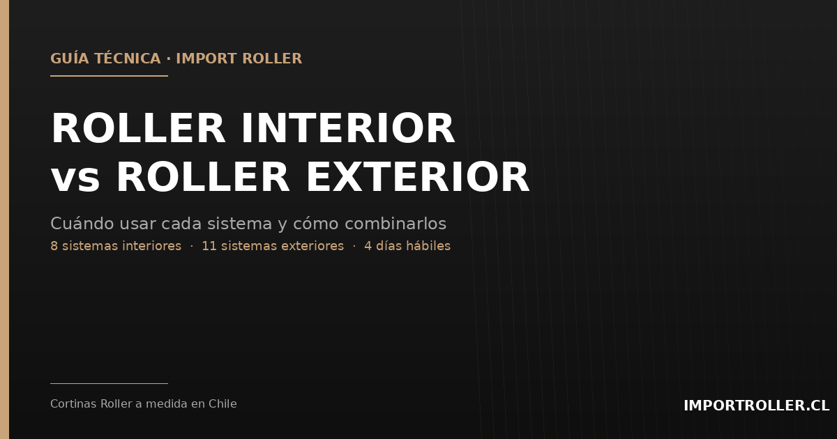Roller Interior vs Roller Exterior - Guía técnica de Import Roller