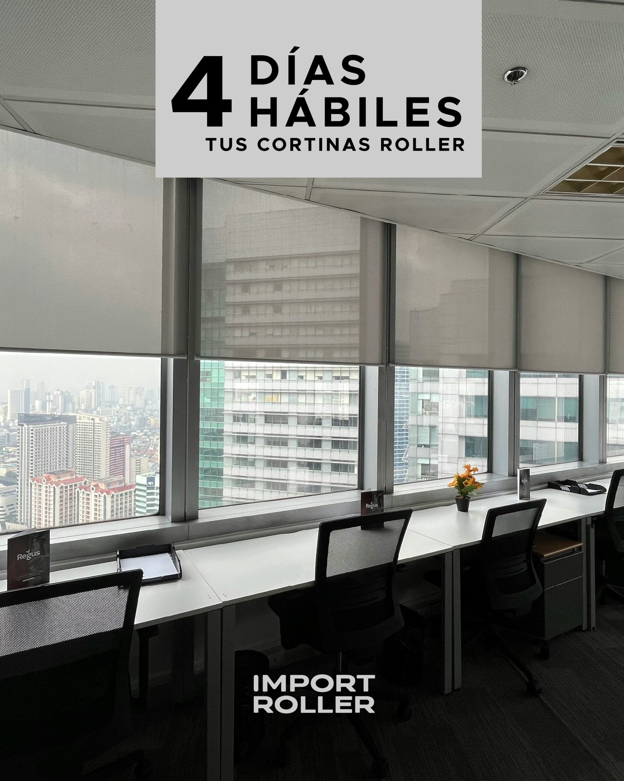 Cortinas roller sunscreen instaladas en oficina corporativa - Import Roller