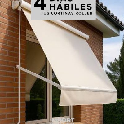 Toldo instalado en la fachada exterior de una vivienda, control solar antes del vidrio